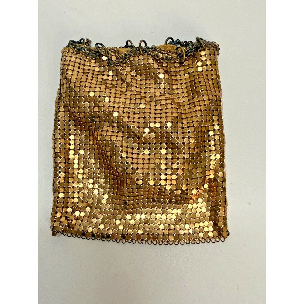 Gold Mesh Bag Purse with  Chain around the outside top